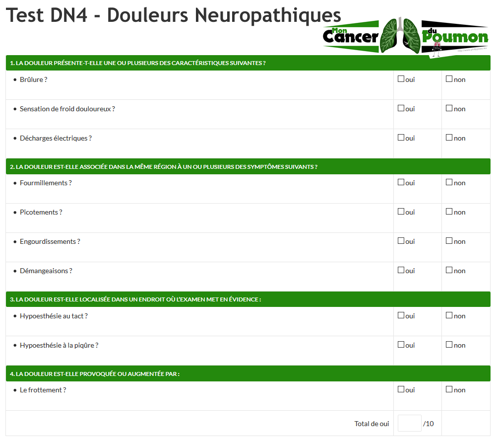 Test DN4 - Douleurs Neuropathiques - philippeau.eu