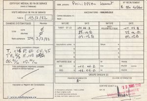 Certificat médical de fin de service