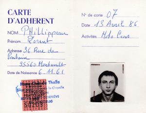 Carte d'adhérent Moto Club du Thelle 1986