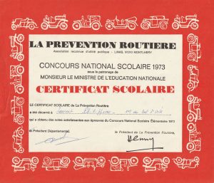 Concours National Scolaire 1973 de la Prévention Routière